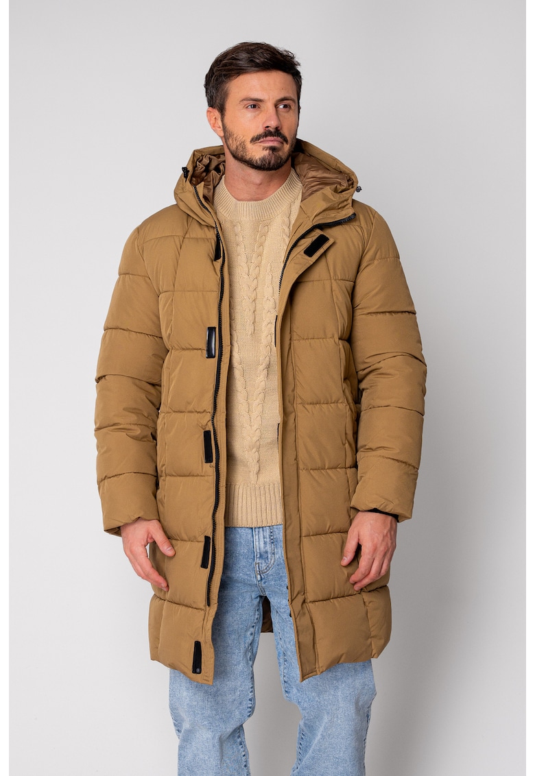 Geaca lunga cu fermoar Brown I 18683