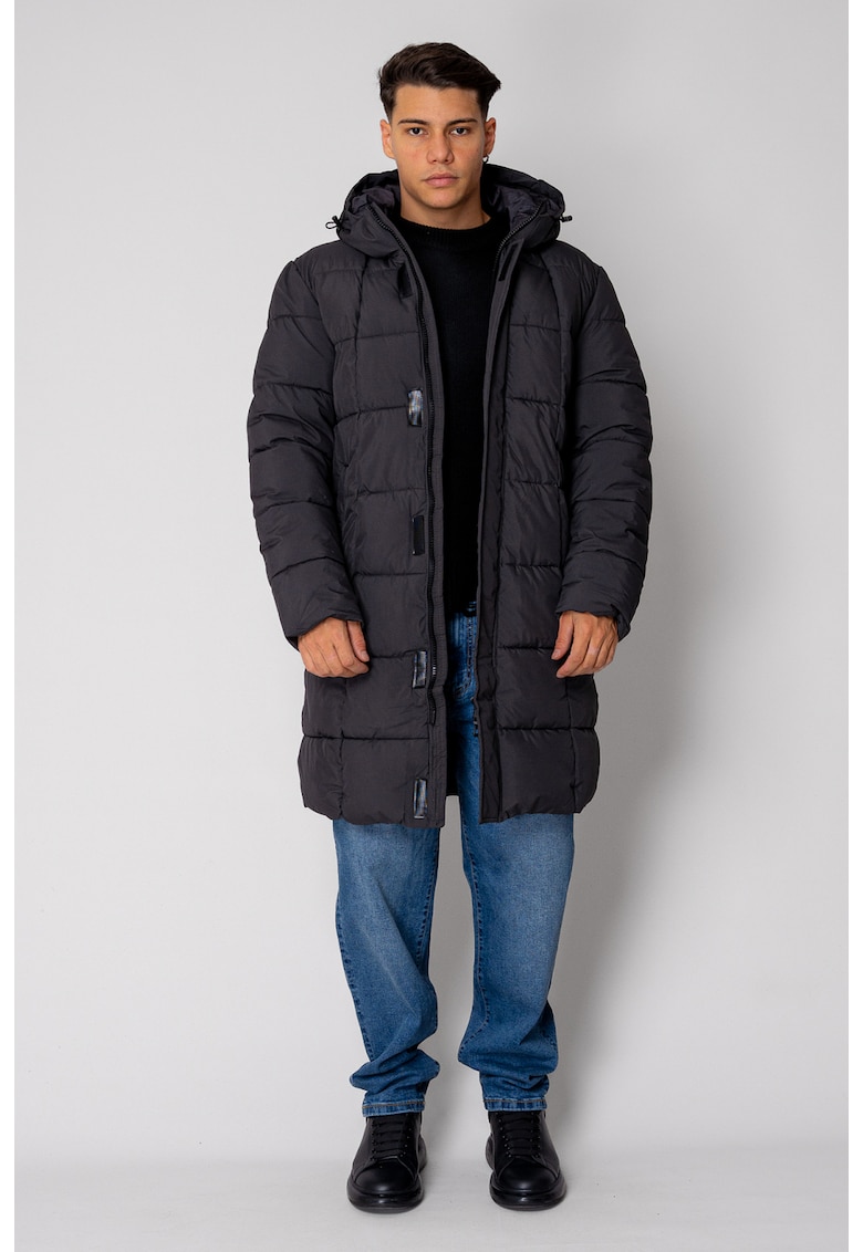 Geaca lunga cu fermoar Grey Anthracite I 18688
