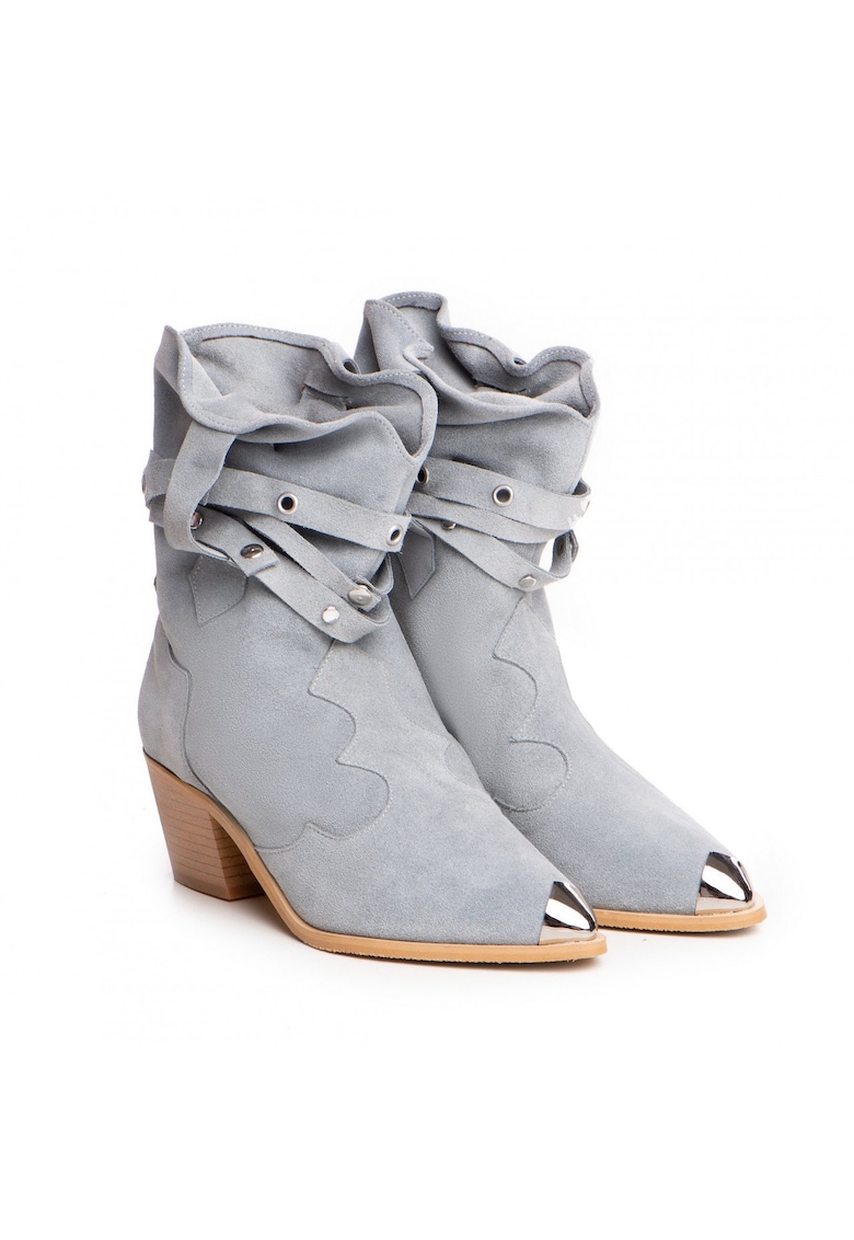 Ciocate din piele intoarsa - cu detalii metalice Emira