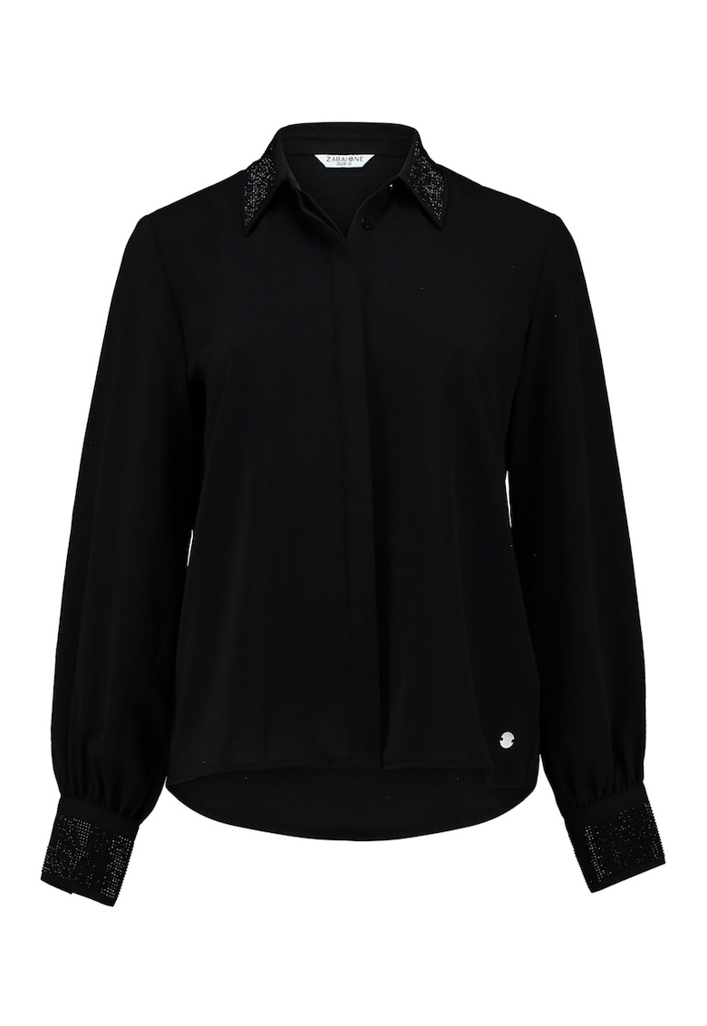 Camasa cu model uni si guler cu strasuri