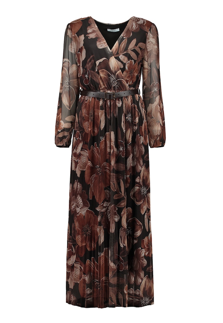 Rochie cu decolteu in V si imprimeu floral