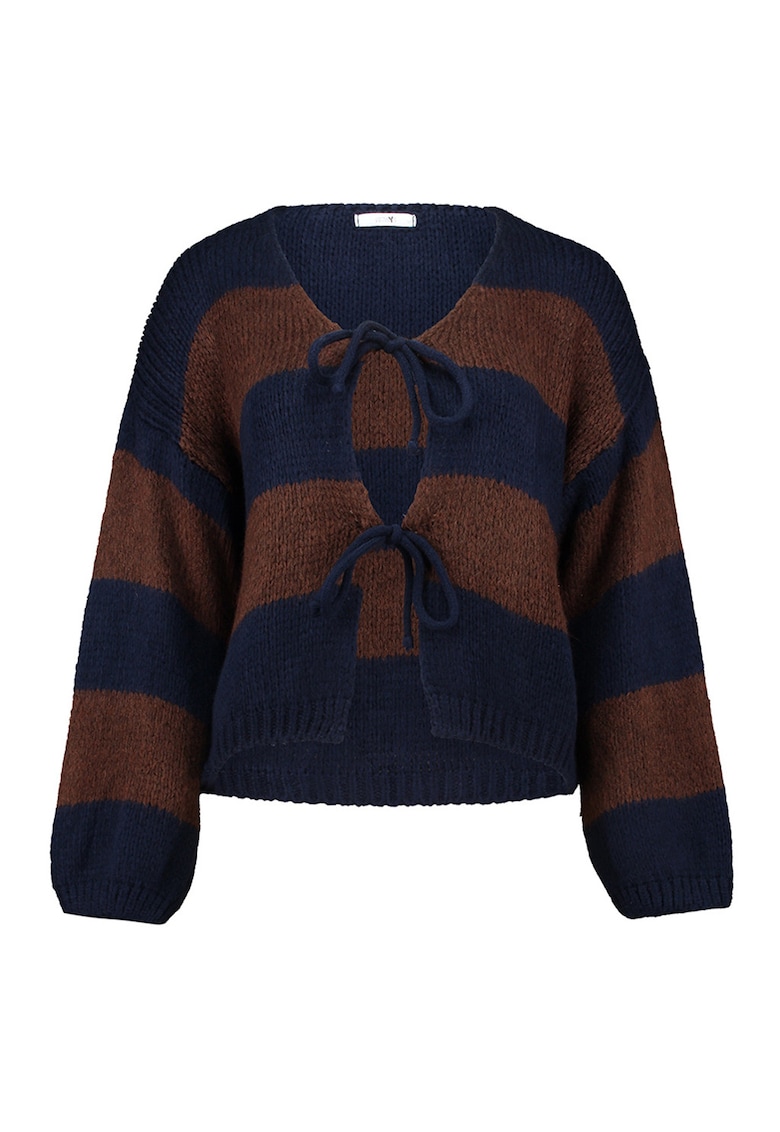 Cardigan cu model in dungi si snururi de ajustare