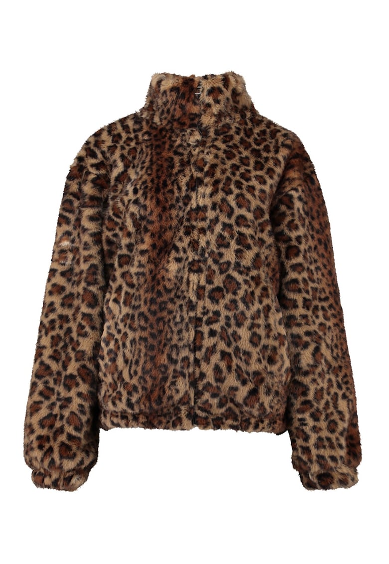 Haina din blana sintetica cu animal print