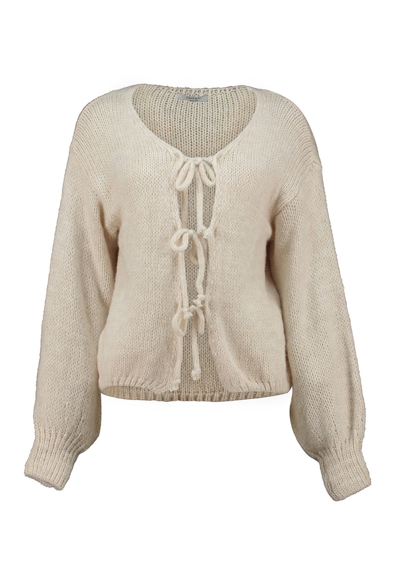 Cardigan tricotat cu model uni