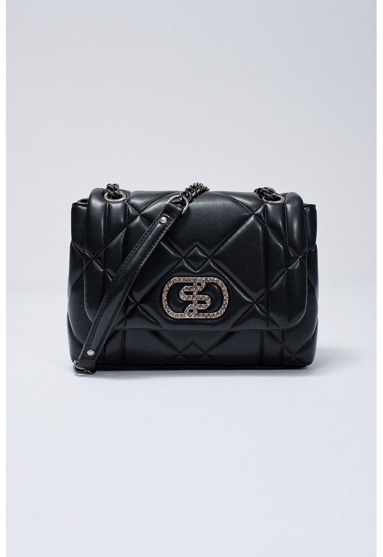 Geanta din piele ecologica cu bareta de umar si barete din lant