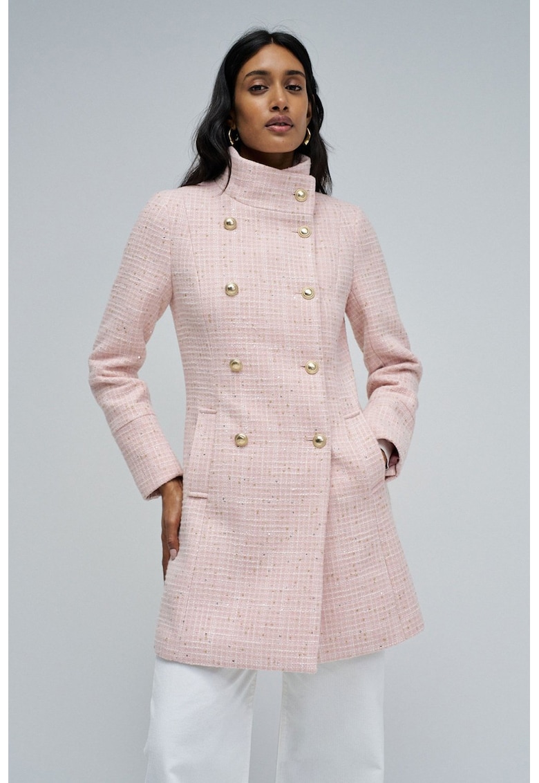 Palton din amestec de lana cu buzunare laterale