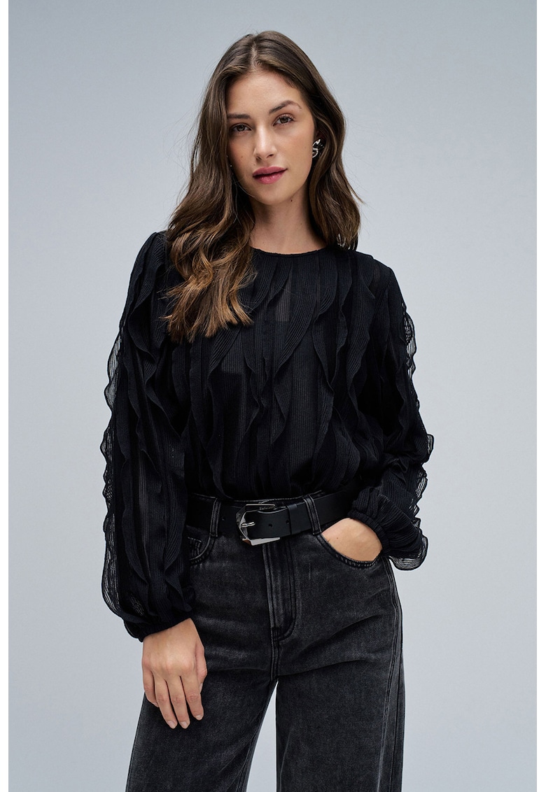 Bluza cu volane verticale