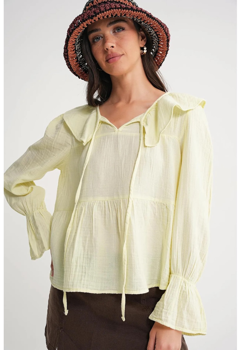 Bluze dama - HiCCUP - Bluza guler sal - galben chihlimbar - textil