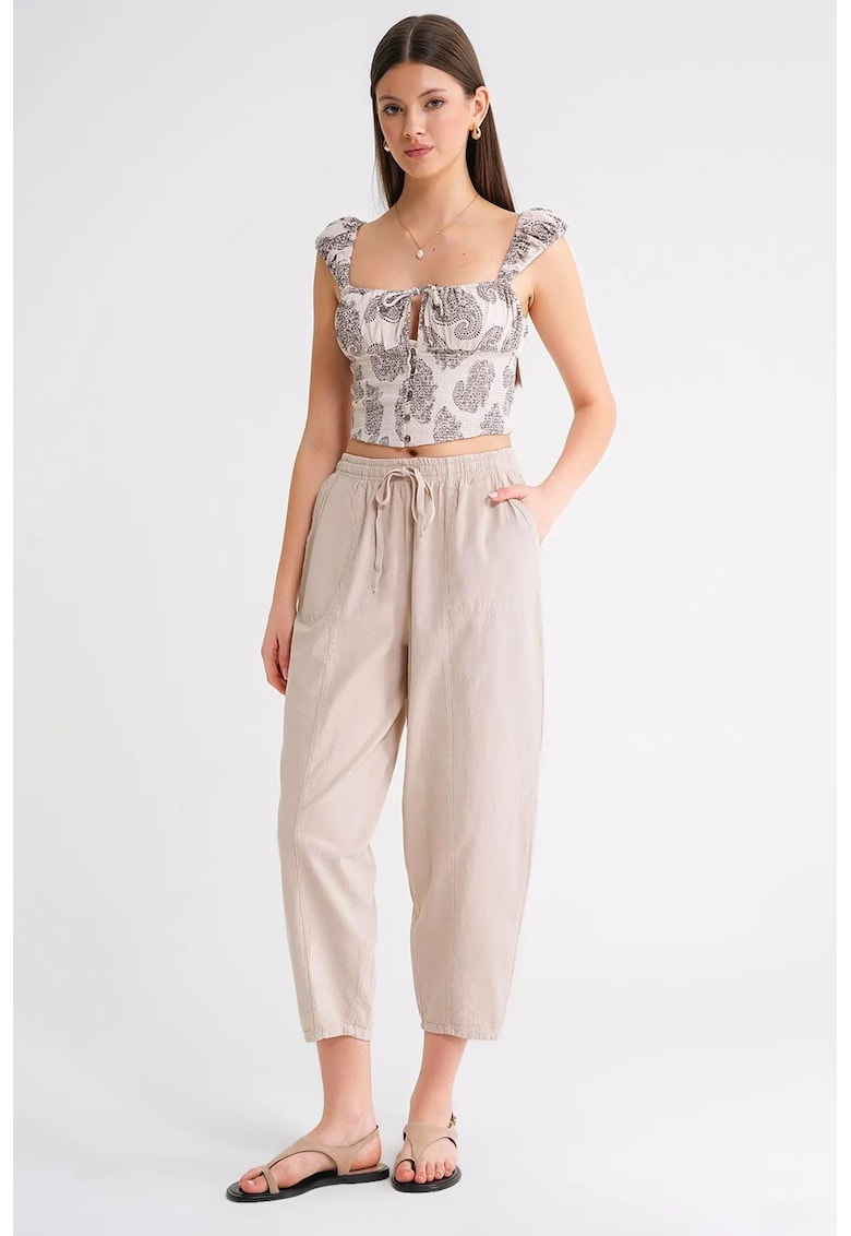 Pantaloni dama HiCCUP in - crem