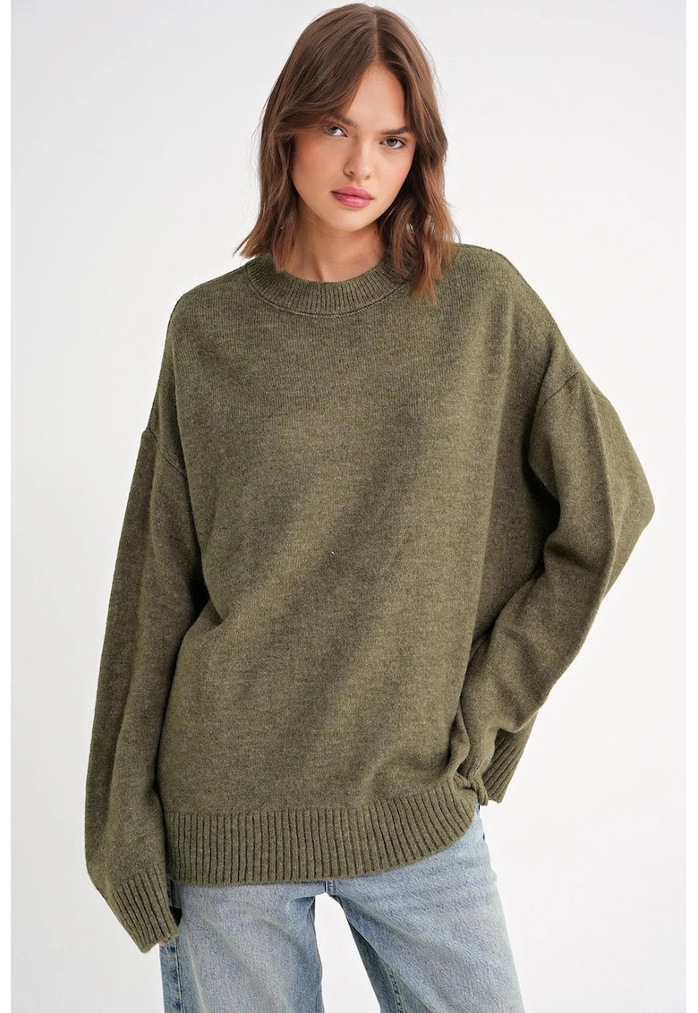 Pulover tricotat supradimensionat kaki - tricot -
