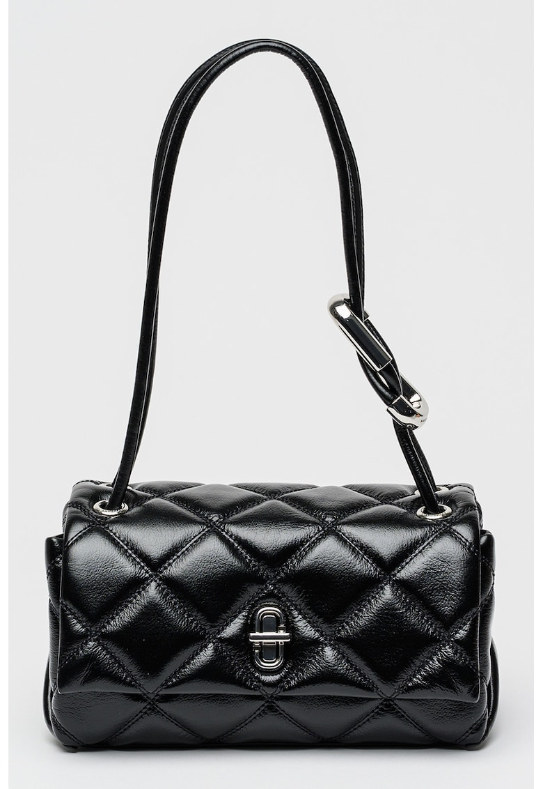 Geanta baguette de piele cu motel matlasat