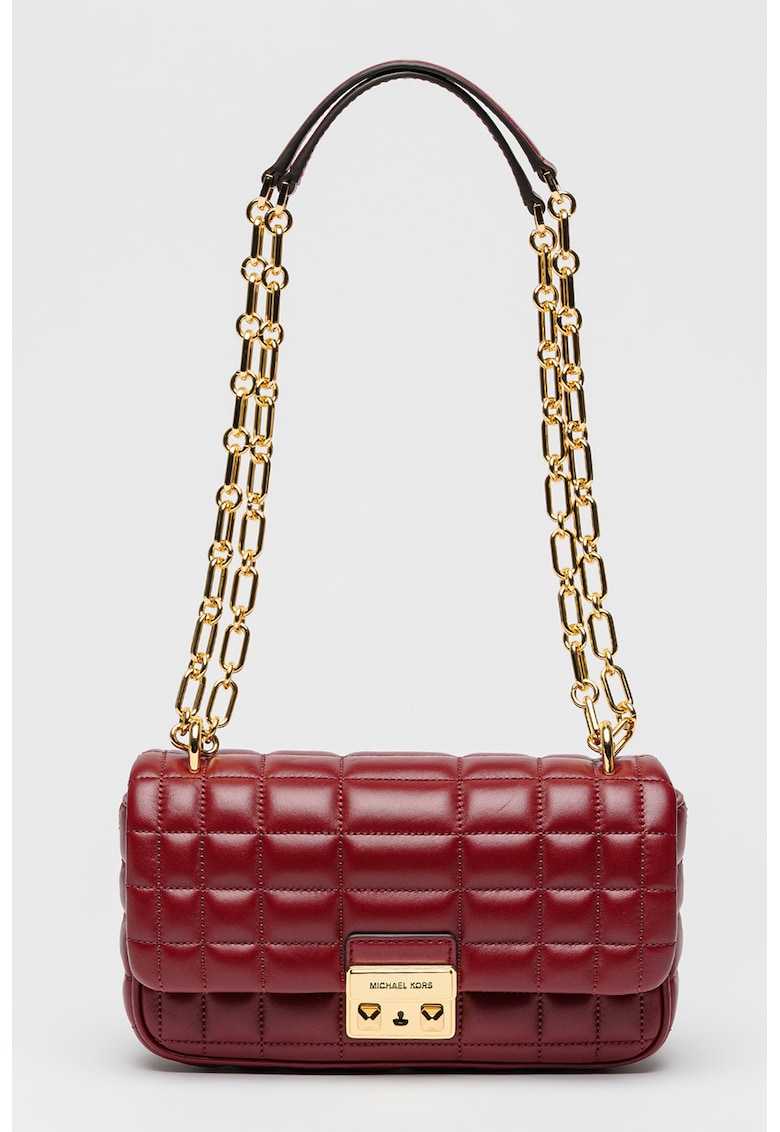 Geanta matlasata din piele cu bareta de umar Tribeca