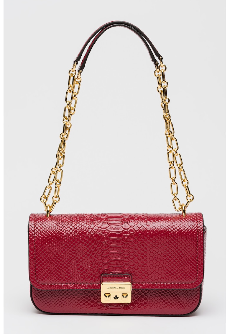 Geanta de piele texturata cu bareta de umar Tribeca