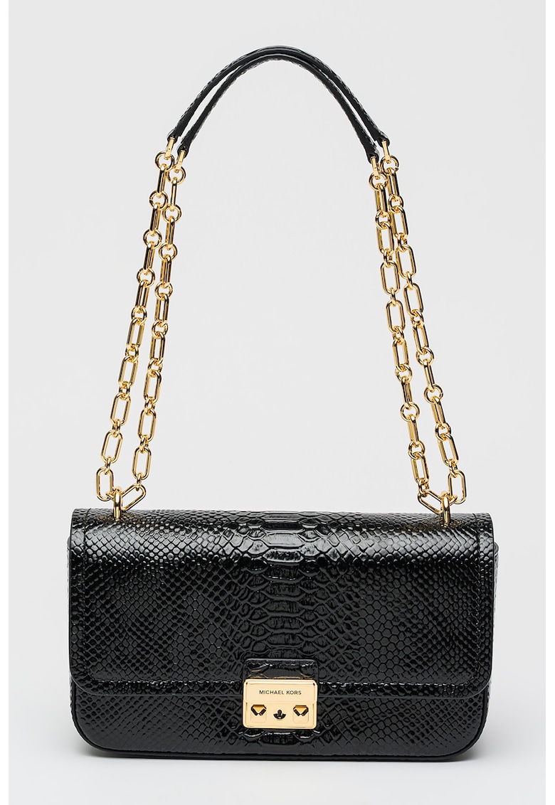 Geanta de piele texturata cu bareta de umar Tribeca