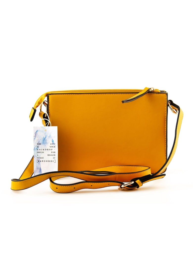 Geanta dama galbena - piele ecologica - design minimalist - dimensiune unica