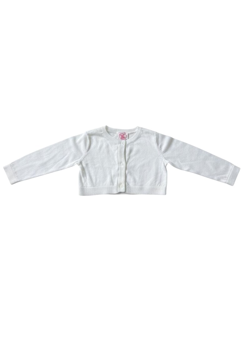 Cardigan scurt alb pentru fete - cu nasturi - marimea 74
