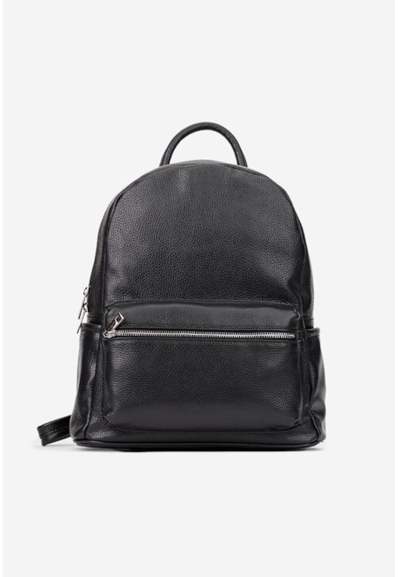 Rucsac dama din piele texturata neagra