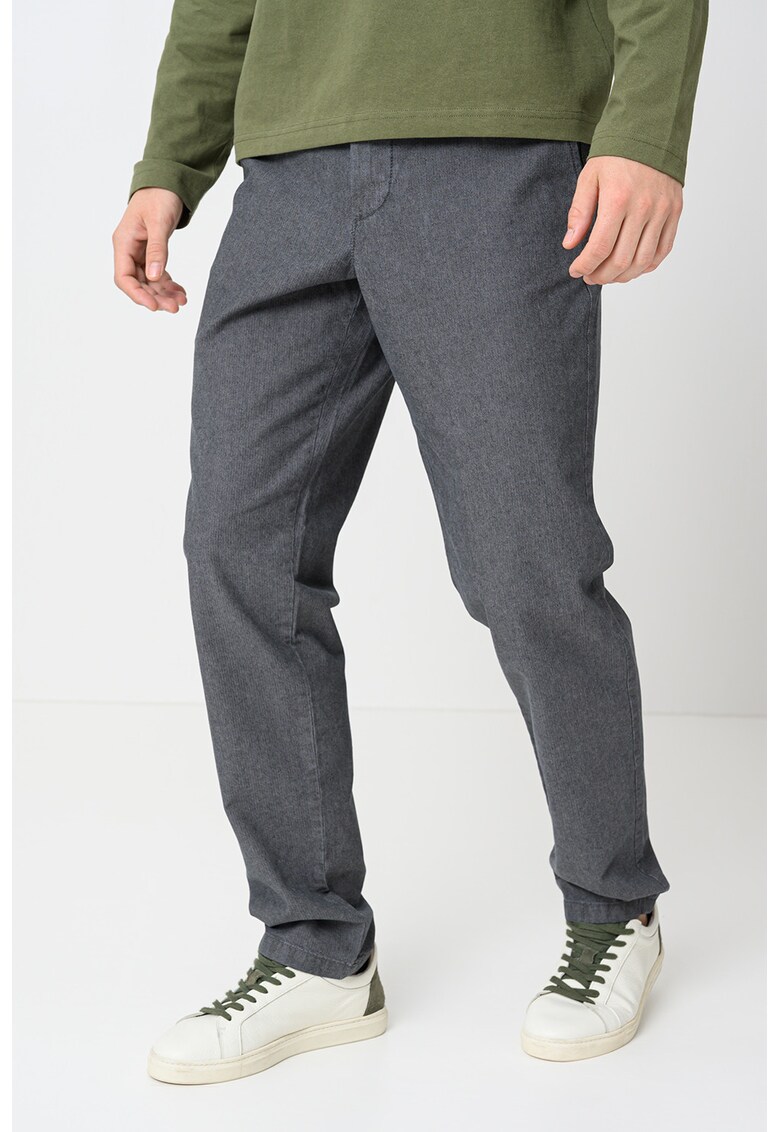 Pantaloni chino cu talie medie - Gri inchis