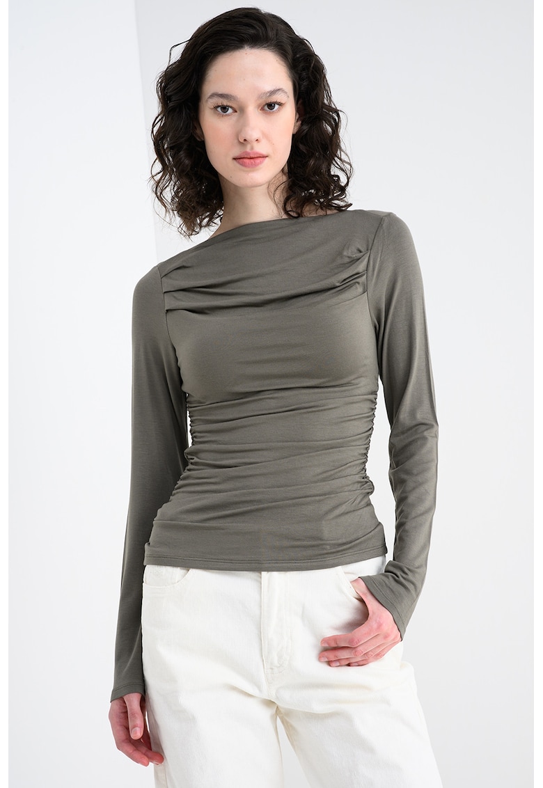 Bluza slim-fit din modal cu model uni