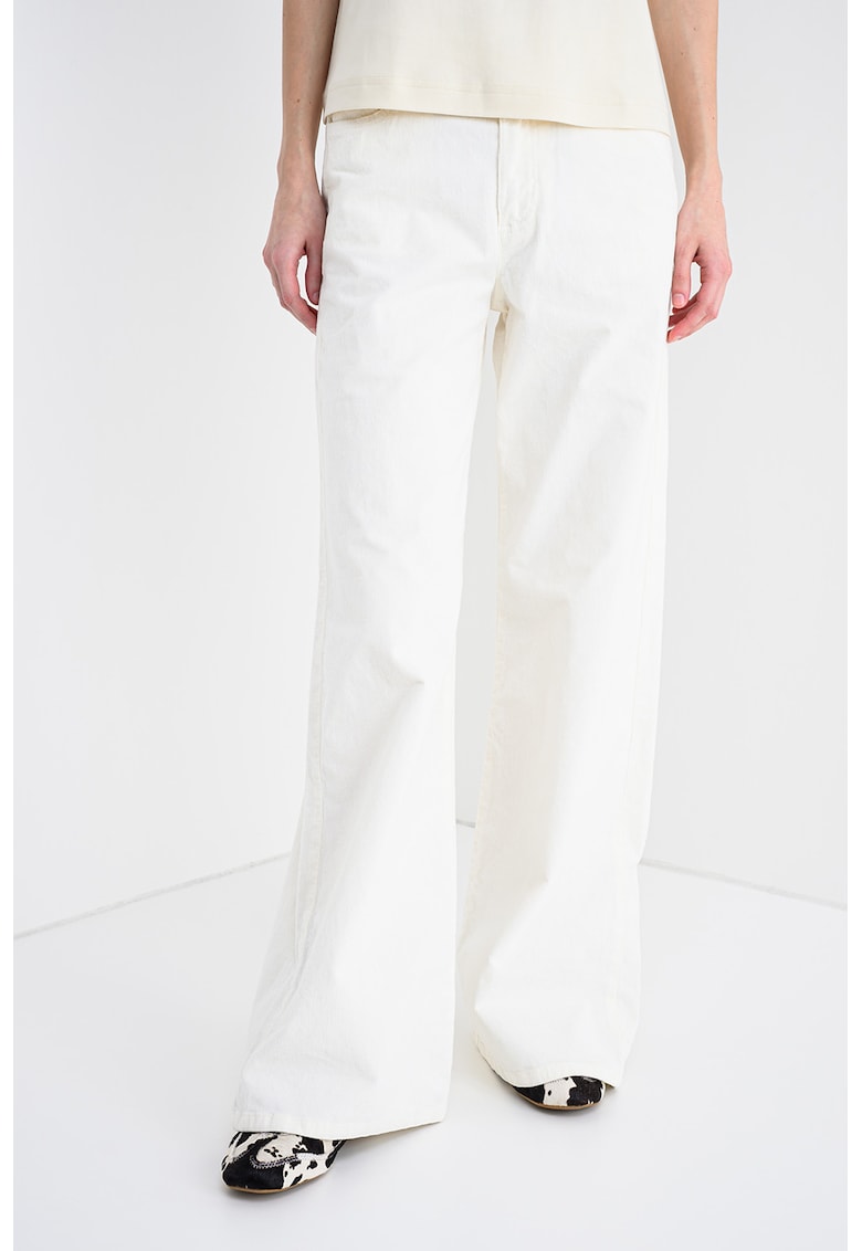 Pantaloni cu croiala ampla din reiat