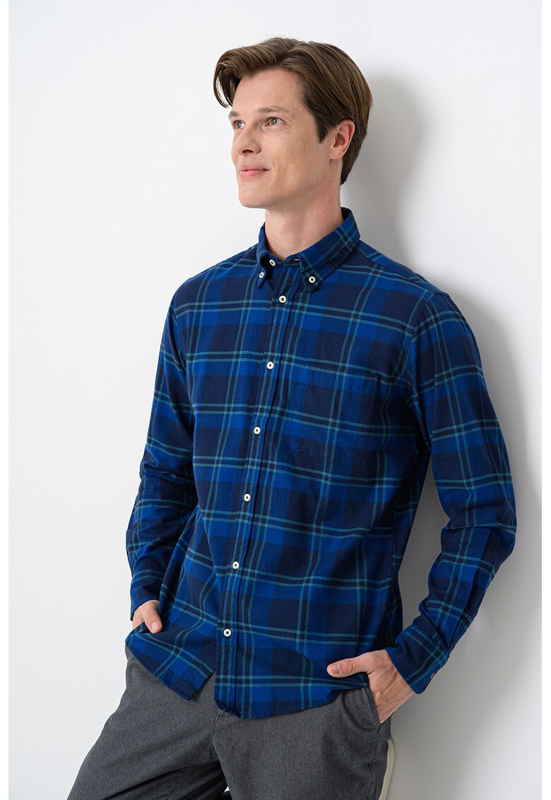 Camasa din bumbac cu model in carouri