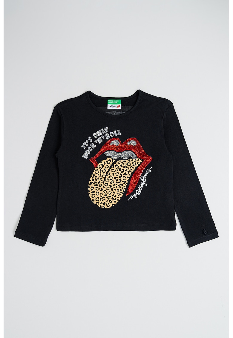 Bluza cu imprimeu si decolteu la baza gatului