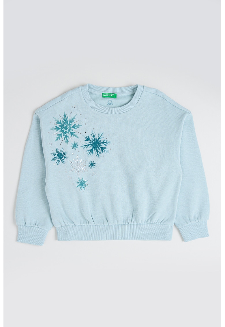 Bluza de trening cu decolteu la baza gatului si strasuri