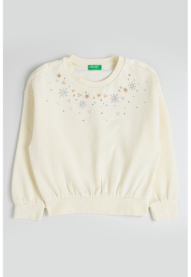 Bluza de trening cu decolteu la baza gatului si strasuri