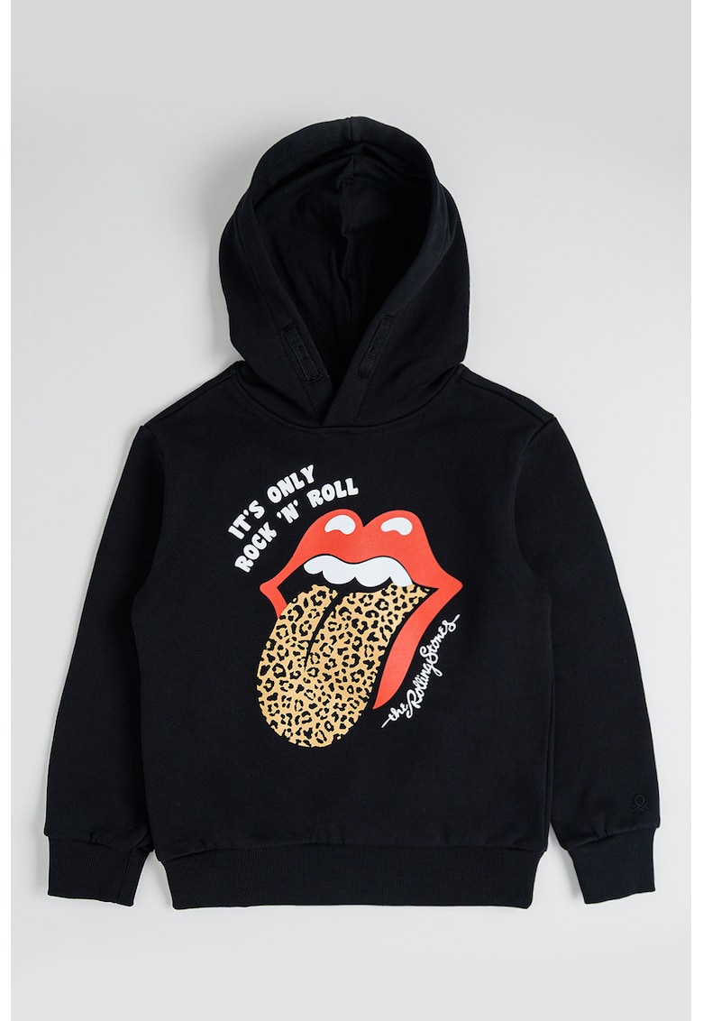 Hanorac cu imprimeu si mansete si terminatii elastice