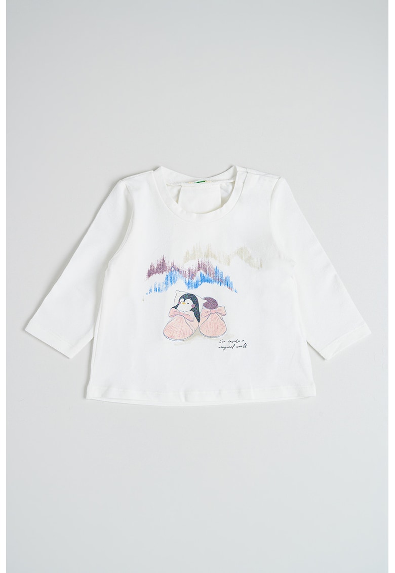 Bluza din amestec de bumbac cu imprimeu