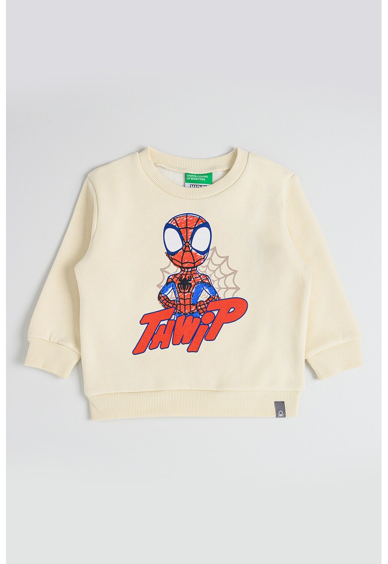 Bluza de trening cu imprimeu Spiderman - Rosu/Bej