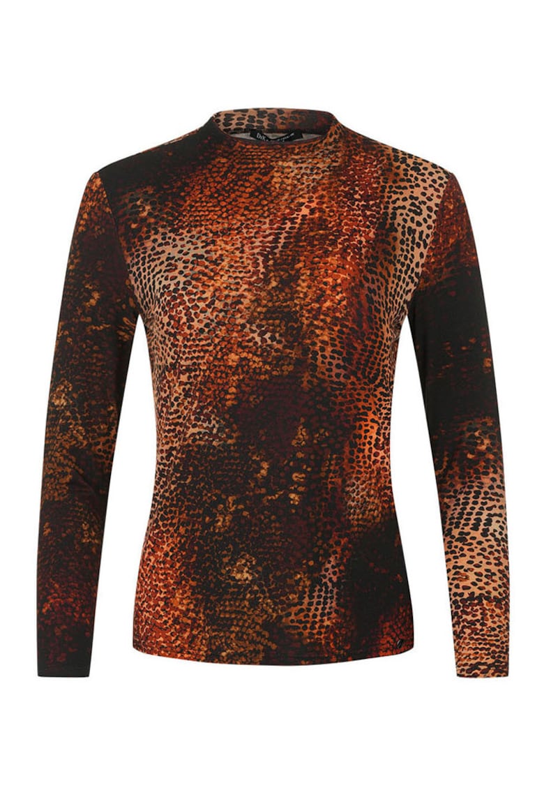 Bluza cu imprimeu abstract si maneca lunga