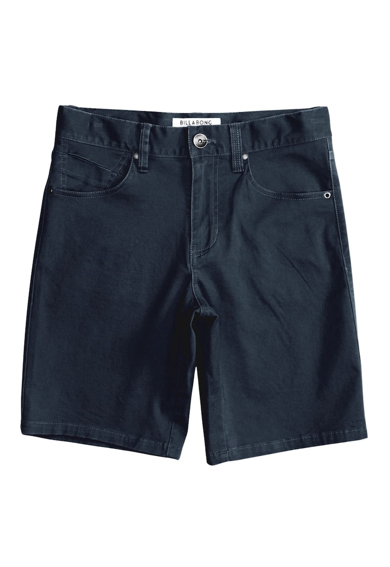Pantaloni scurti uni cu croiala dreapta - Bleumarin inchis