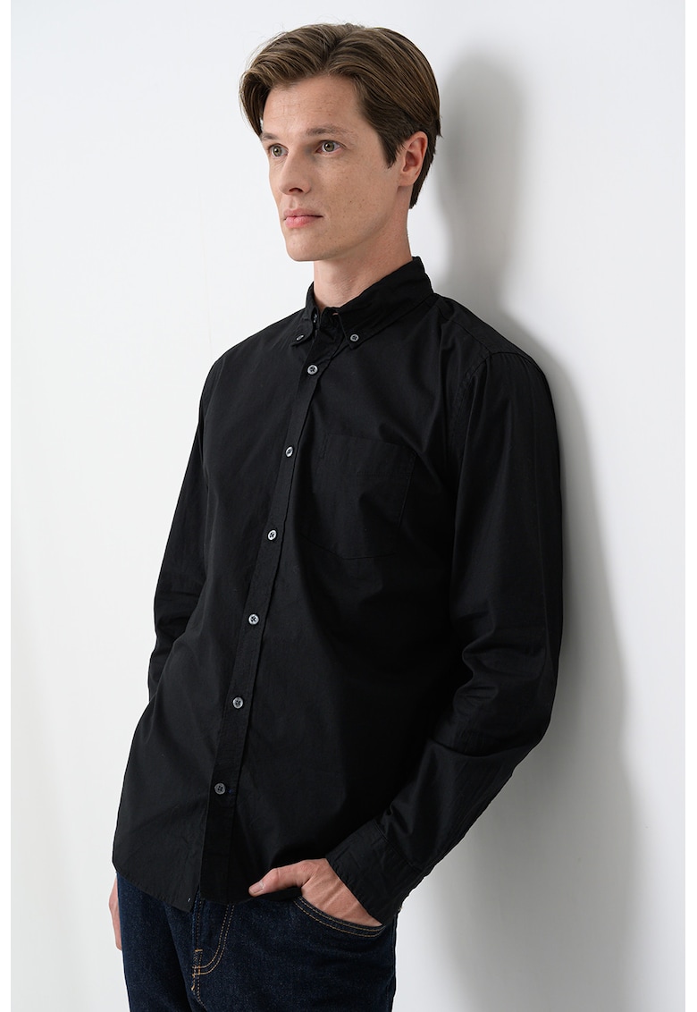 Camasa Oxford de bumbac - Negru