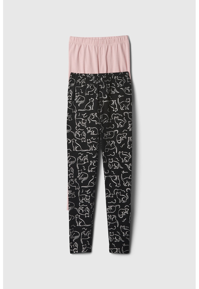 Set de colanti uni si cu imprimeu - 2 perechi