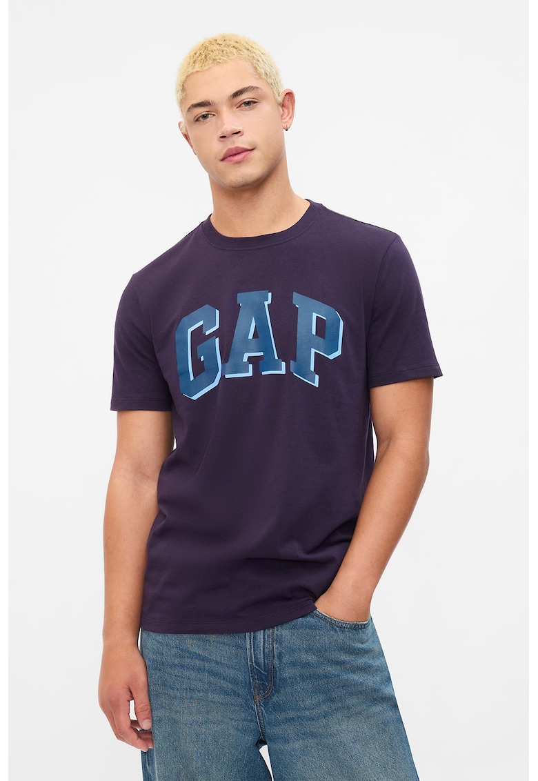 Tricou de bumbac cu imprimeu logo - Violet
