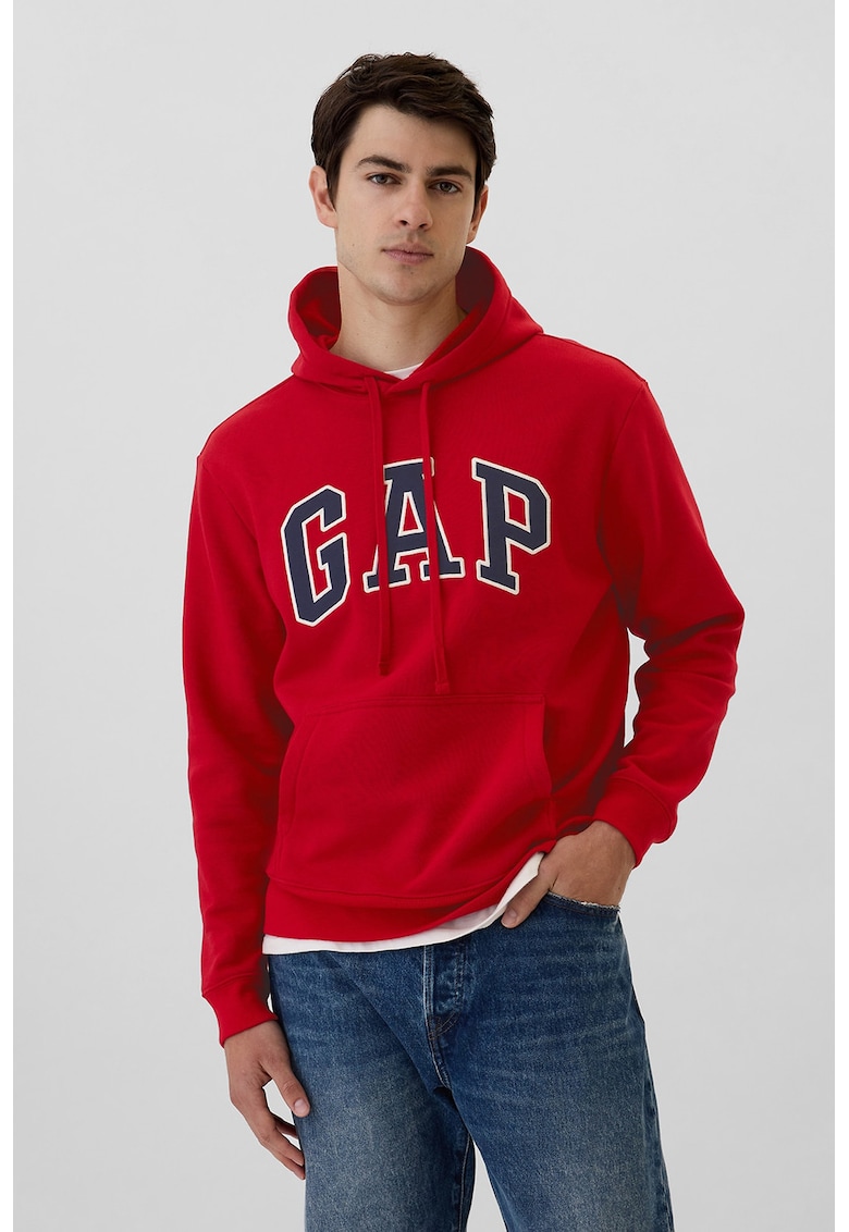 Gap Hanorac din amestec de bumbac cu imprimeu logo - Rosu