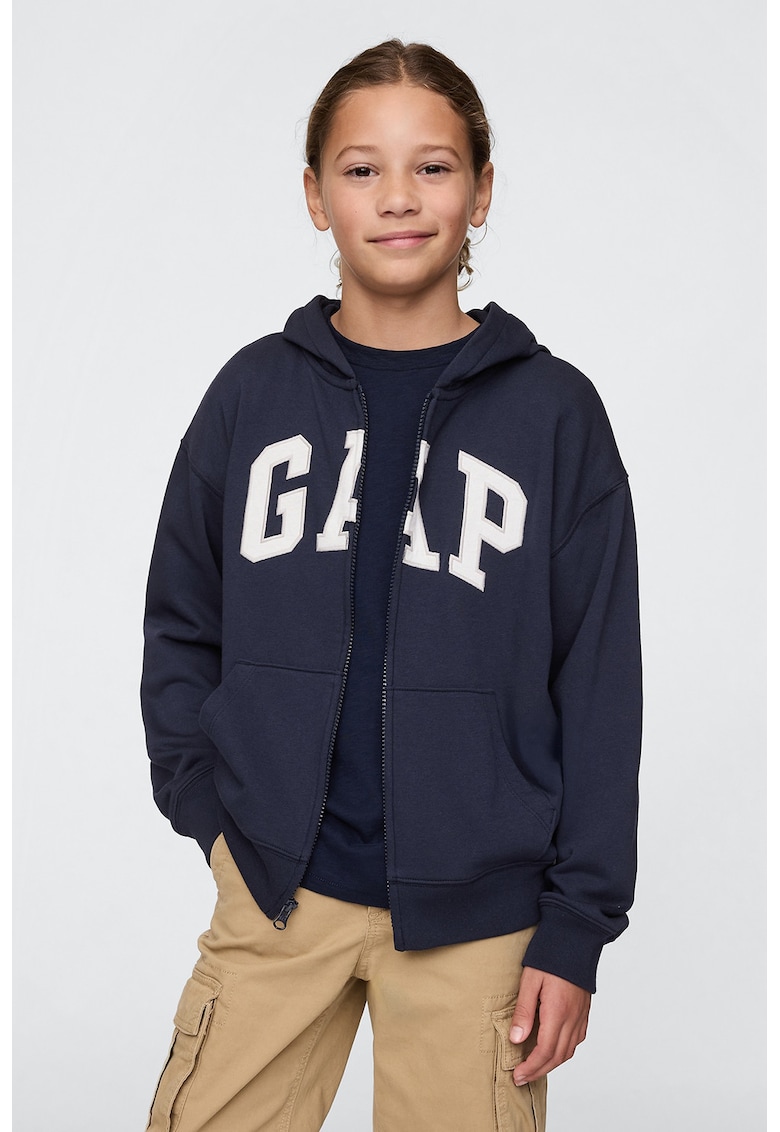 Hanorac lejer cu fermoar - Bleumarin