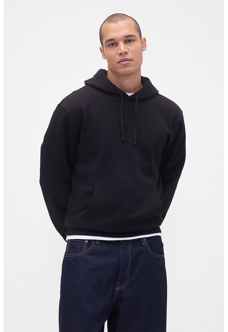 Gap Hanorac din amestec de bumbac cu logo brodat - Negru
