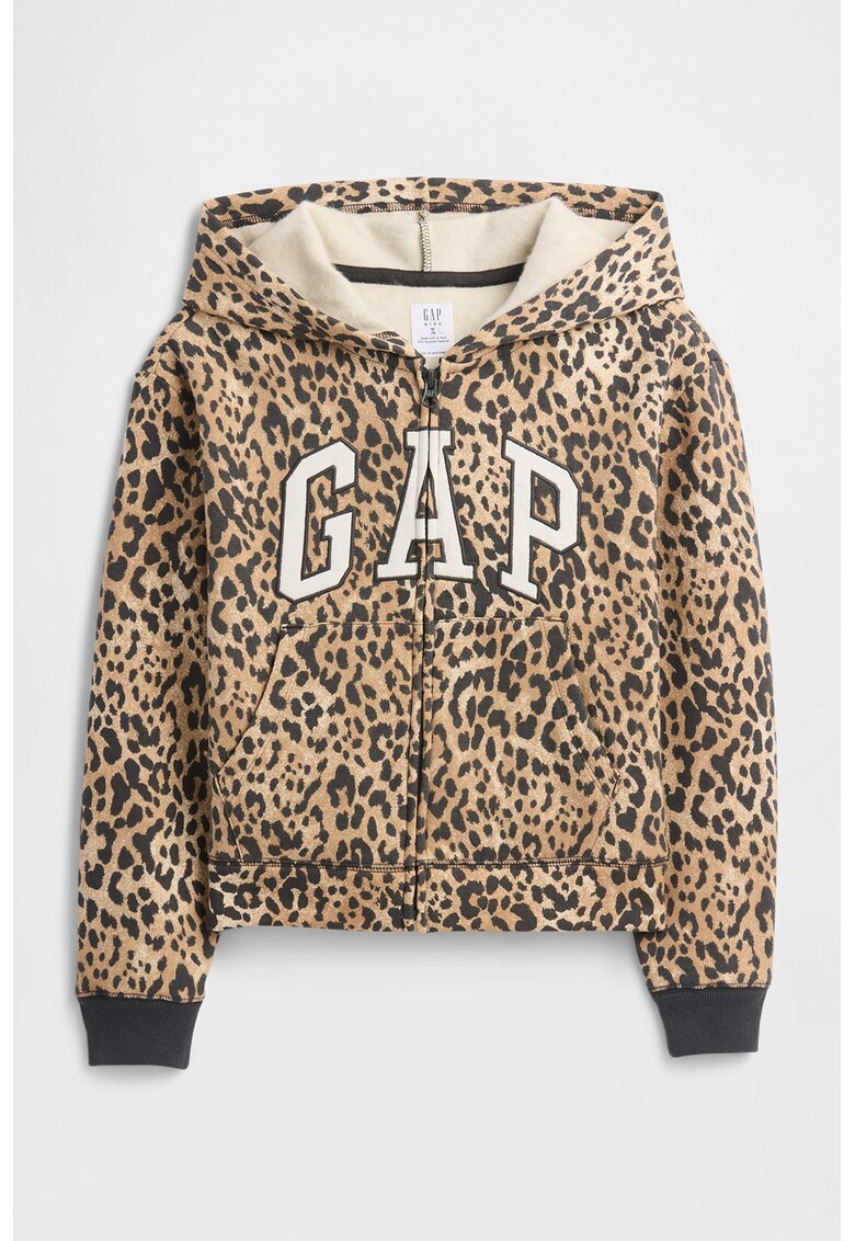 Hanorac cu animal print si fermoar