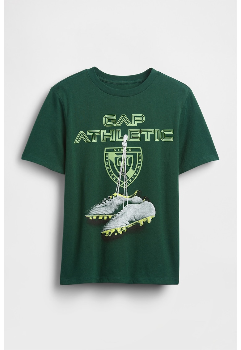 Tricou cu imprimeu logo si grafic - Verde aquamarin