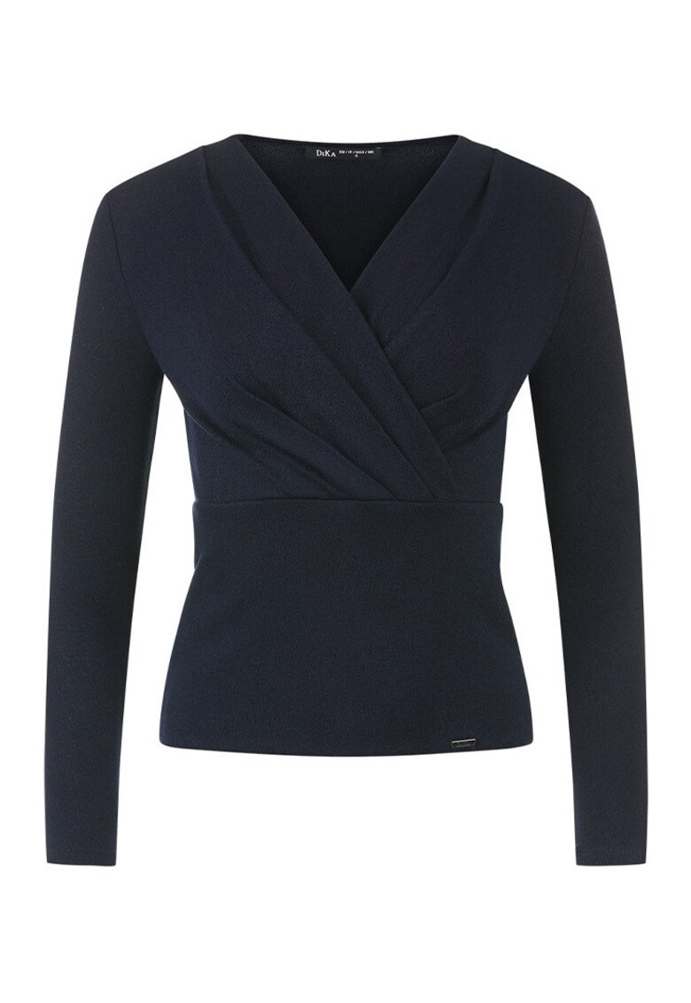 Bluza cu decolteu cache-coeur si insertii de lurex