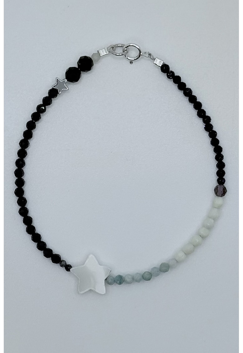 Bratara din argint veritabil 925 decorata cu hematit si coral