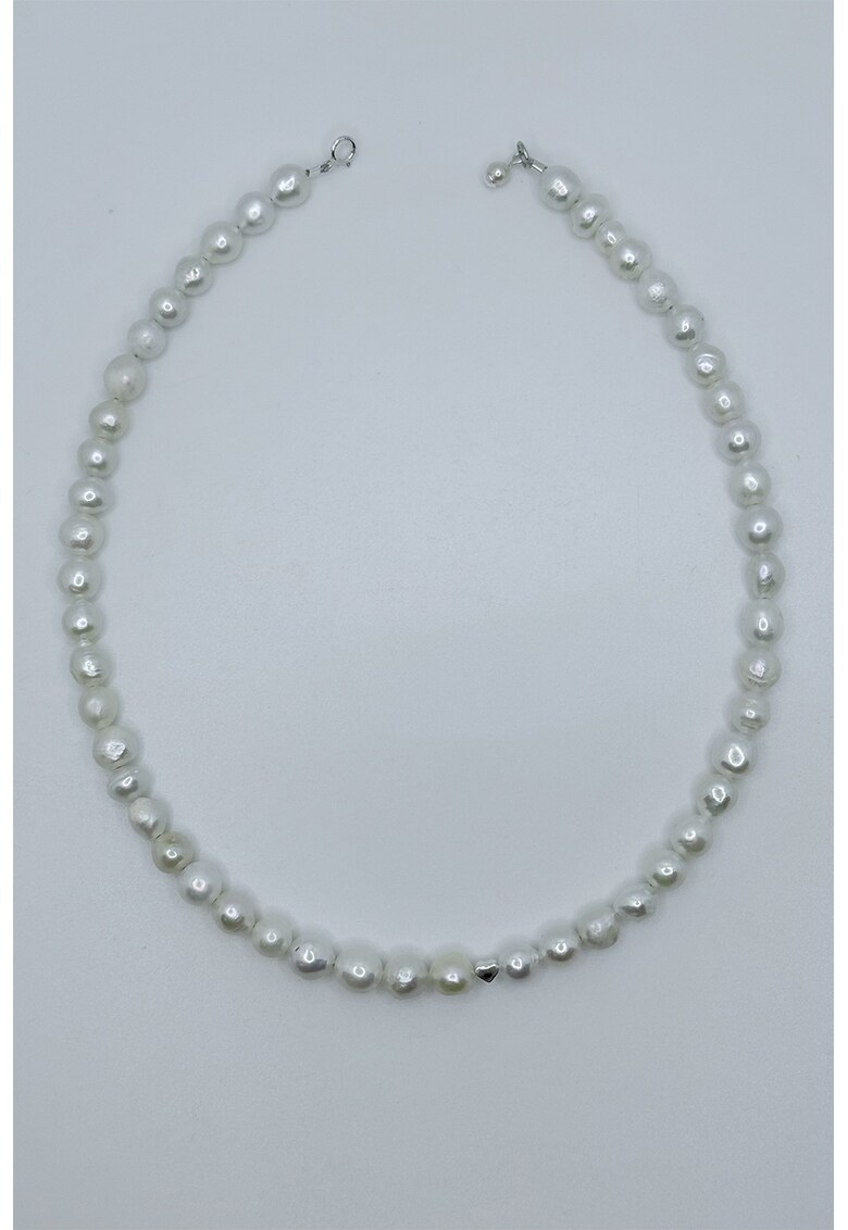 Colier de argint veritabil 925 decorat cu perle - cu pandantiv