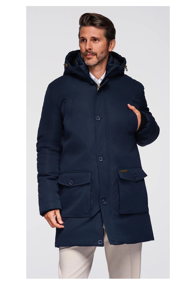 Parka eleganta cu buzunare cargo si gluga OM-JAPJ-0287