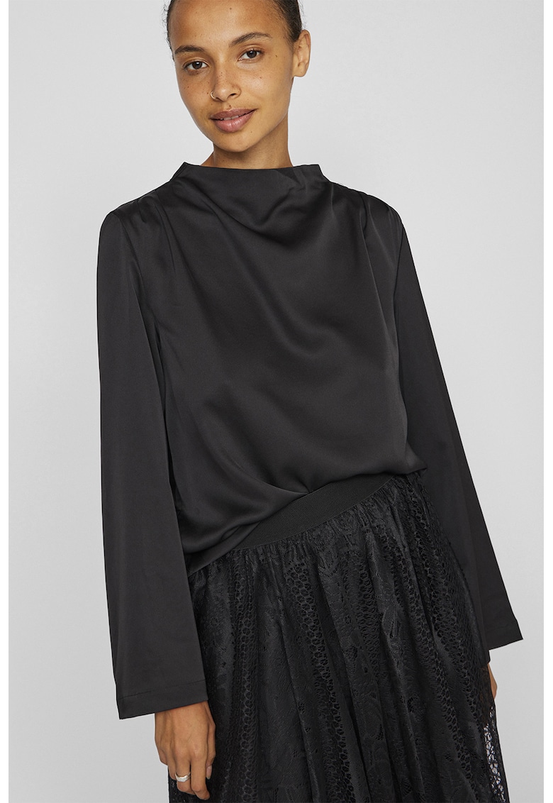 Bluza de satin cu maneci evazate