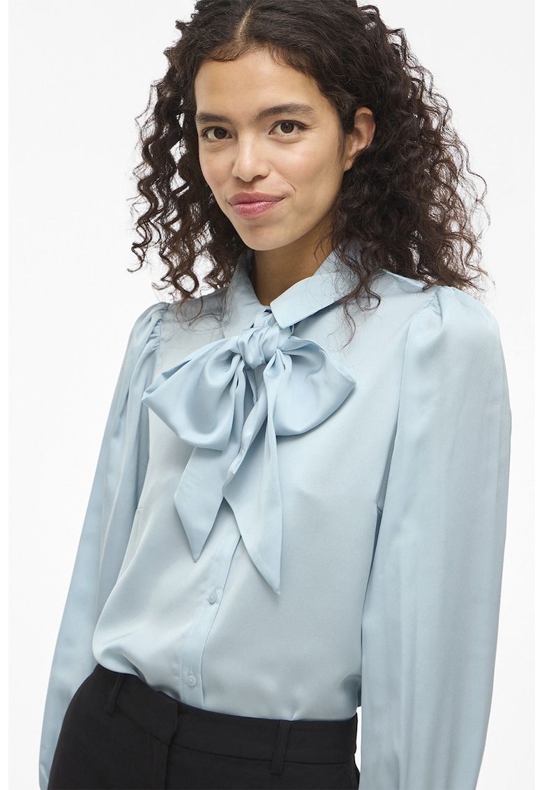 camasa de satin cu funda din panglici