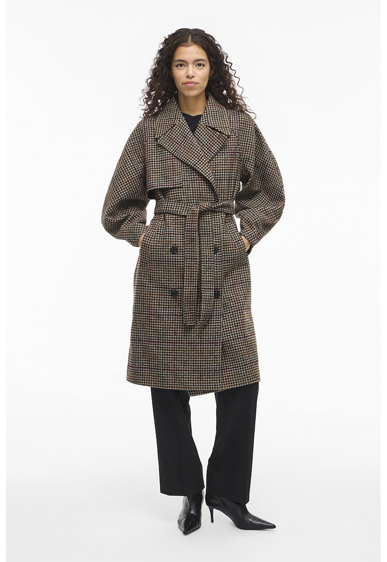 Haina din amestec de lana cu doua randuri de nasturi