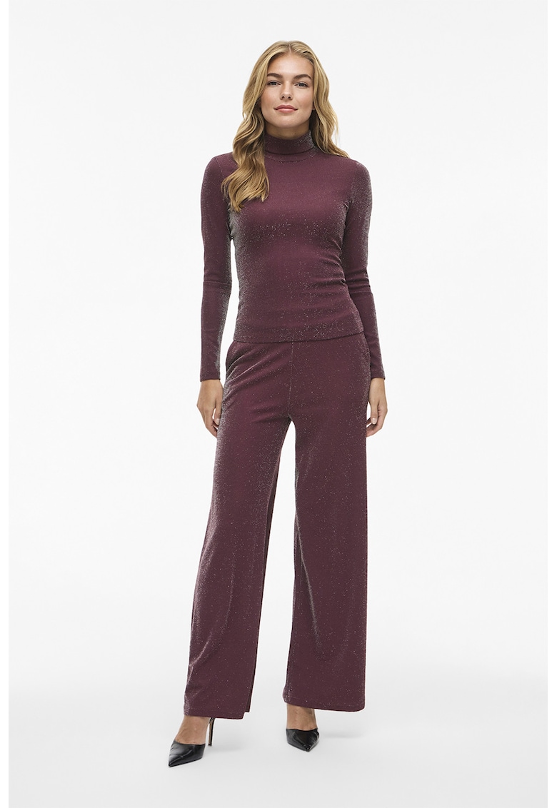 Helanca slim fit din lurex - Violet tyrian