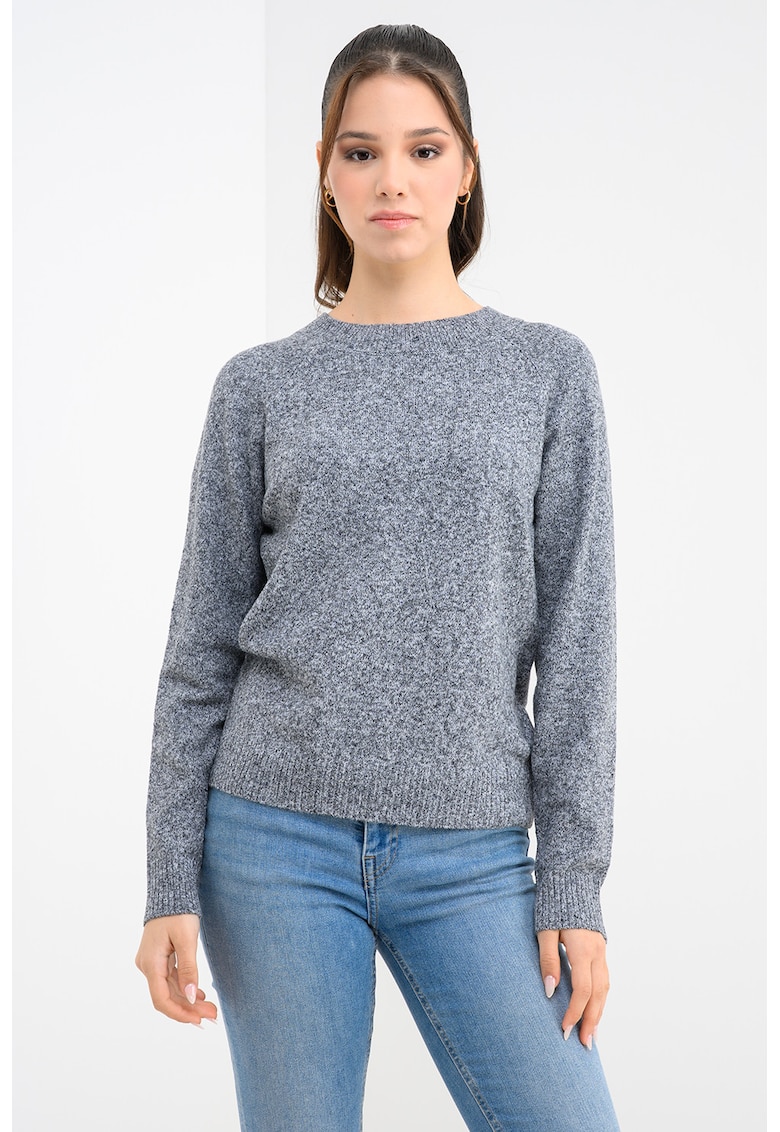 Pulover cu maneci raglan Doffy - Gri melange